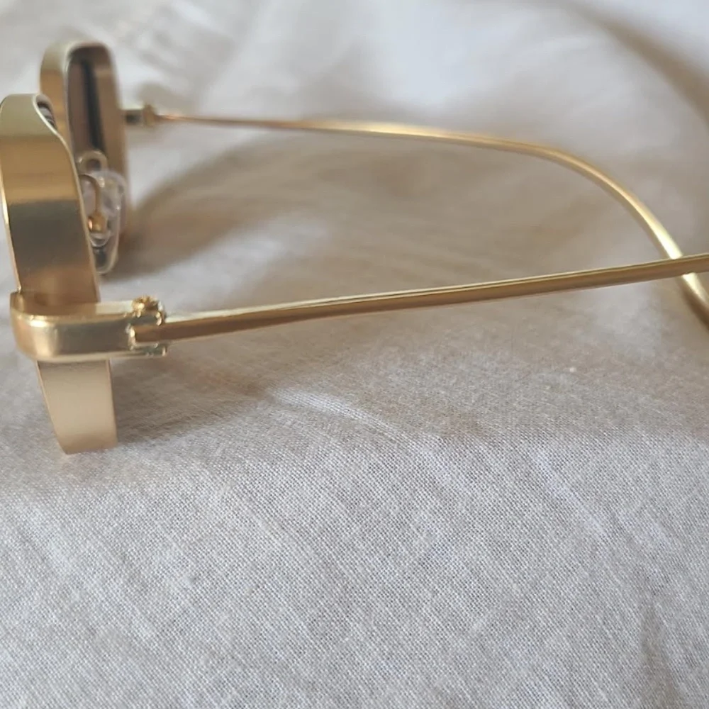 NEW Steampunk Retro Rectangle Sunglasses Unisex brown/gold/black